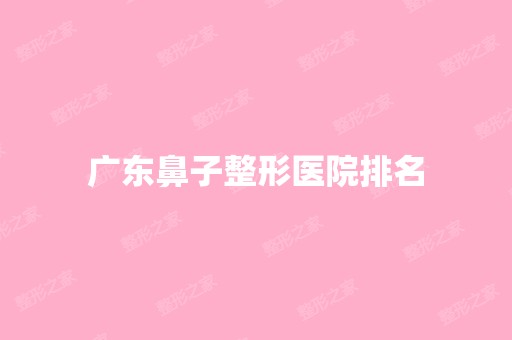 广东鼻子整形医院排名