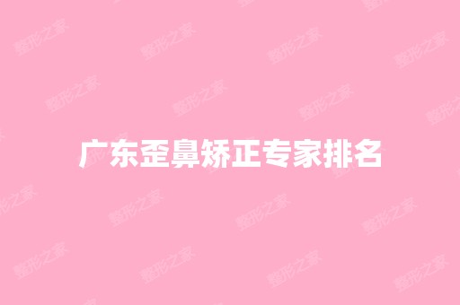 广东歪鼻矫正专家排名