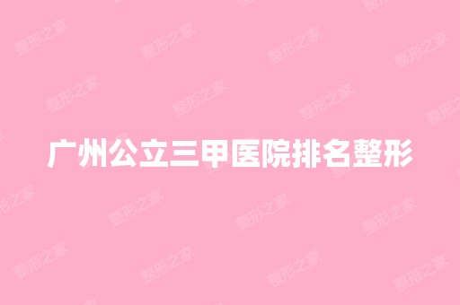 广州公立三甲医院排名整形