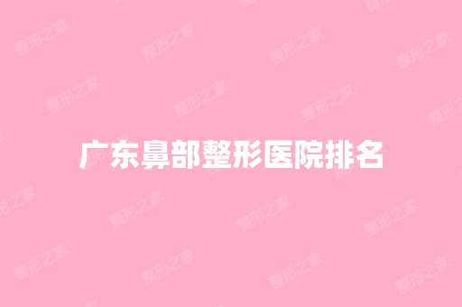 广东鼻部整形医院排名