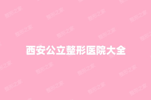 西安公立整形医院大全