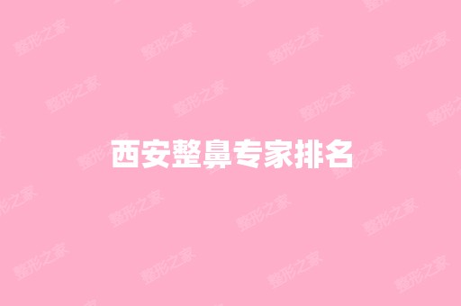 西安整鼻专家排名