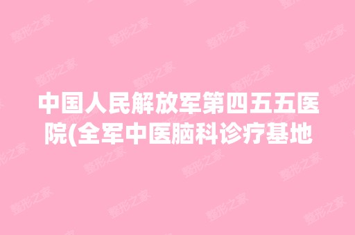 中国人民解放军第四五五医院(全军中医脑科诊疗基地)整形科