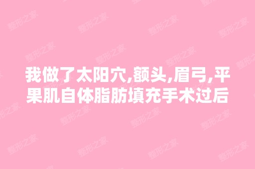 我做了太阳穴,额头,眉弓,平果肌自体脂肪填充手术过后,我的一只...