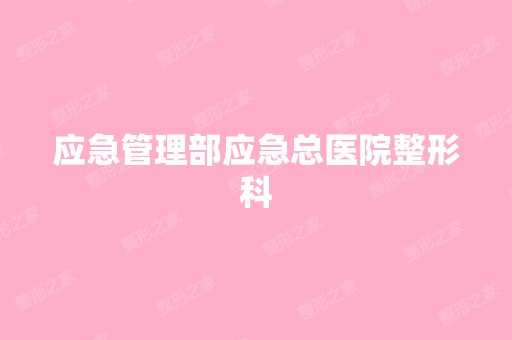 应急管理部应急总医院整形科