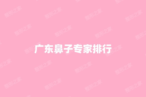 广东鼻子专家排行