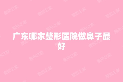 广东哪家整形医院做鼻子比较好