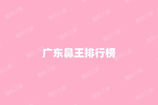 广东鼻王排行榜