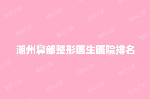 潮州鼻部整形医生医院排名