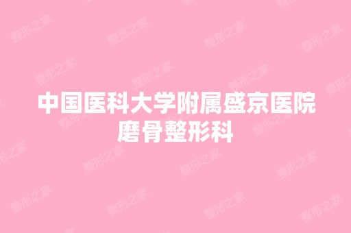 中国医科大学附属盛京医院磨骨整形科