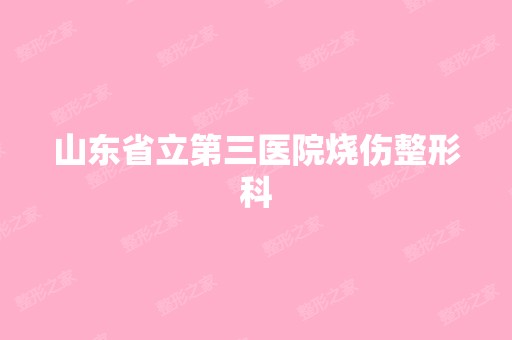 山东省立第三医院烧伤整形科