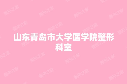 山东青岛市大学医学院整形科室