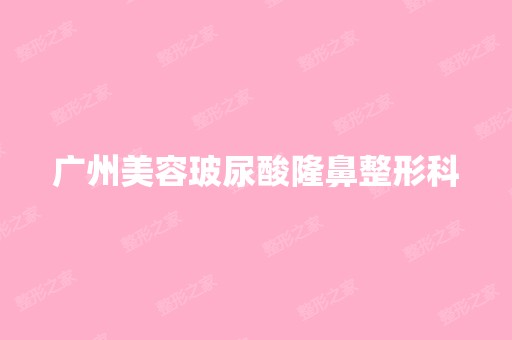 广州美容玻尿酸隆鼻整形科