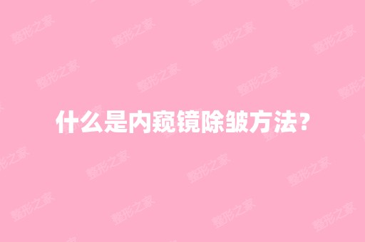 什么是内窥镜除皱方法？