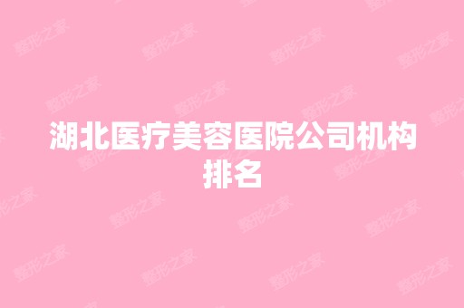 湖北医疗美容医院公司机构排名