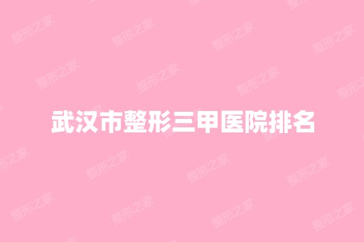 武汉市整形三甲医院排名