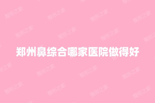 郑州鼻综合哪家医院做得好