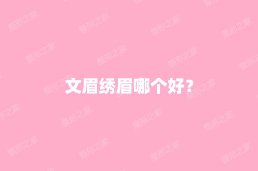 文眉绣眉哪个好？