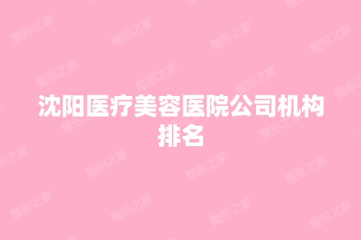 沈阳医疗美容医院公司机构排名