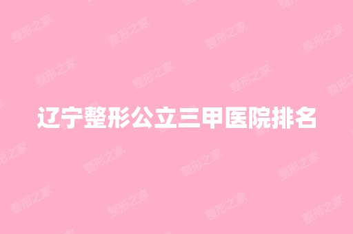 辽宁整形公立三甲医院排名