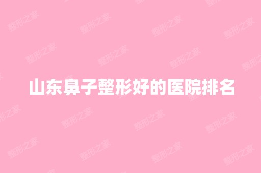 山东鼻子整形好的医院排名