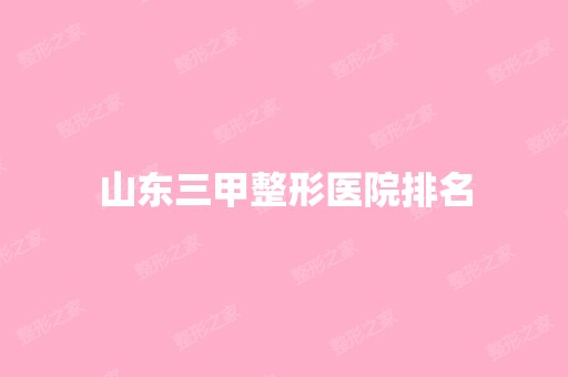 山东三甲整形医院排名