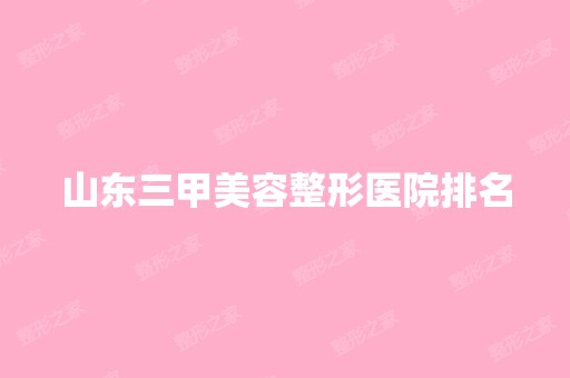 山东三甲美容整形医院排名