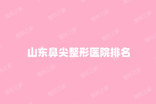 山东鼻尖整形医院排名