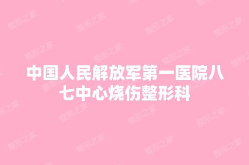 中国人民解放军第一医院八七中心烧伤整形科