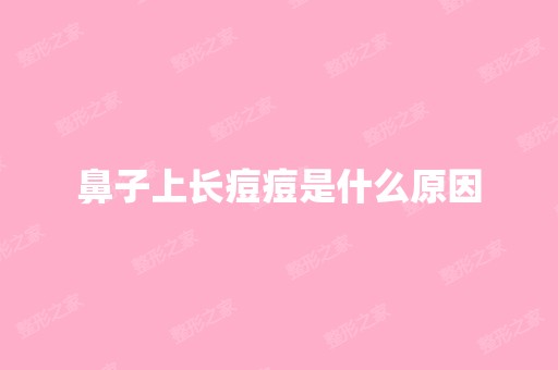 鼻子上长痘痘是什么原因