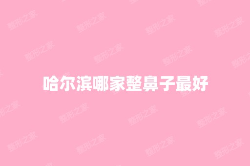 哈尔滨哪家整鼻子比较好