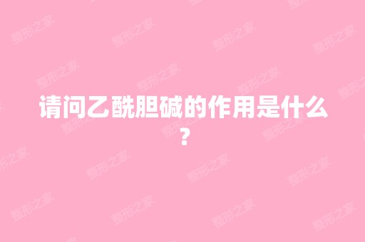 请问乙酰胆碱的作用是什么？