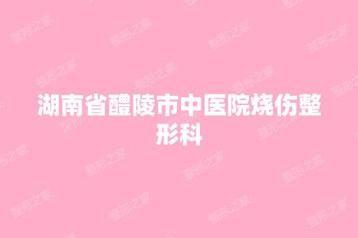 湖南省醴陵市中医院烧伤整形科