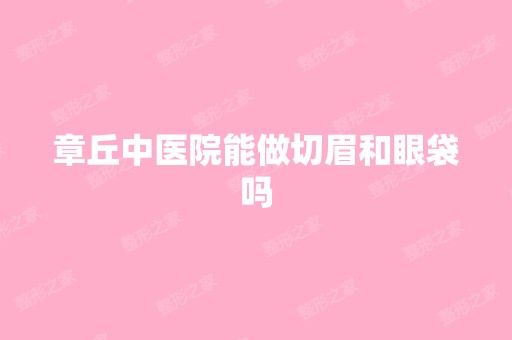 章丘中医院能做切眉和眼袋吗