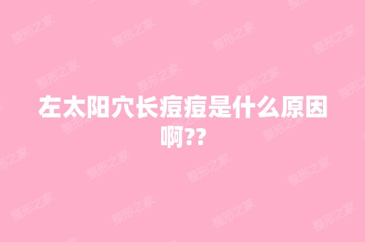 左太阳穴长痘痘是什么原因啊??