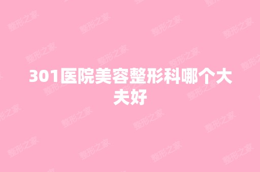 301医院美容整形科哪个大夫好