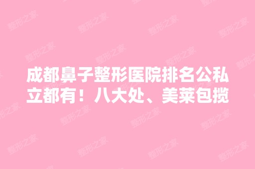 成都鼻子整形医院排名公私立都有！八大处、美莱包揽前三强