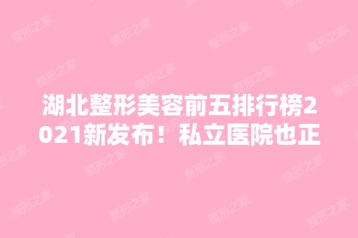 湖北整形美容前五排行榜2024新发布！私立医院也正规附隆鼻案例欣赏！