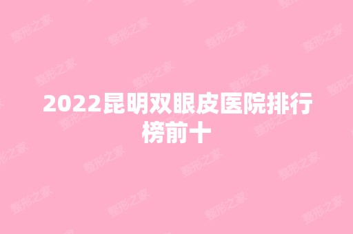 2024昆明双眼皮医院排行榜前十