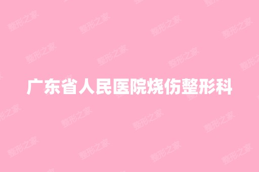 广东省人民医院烧伤整形科