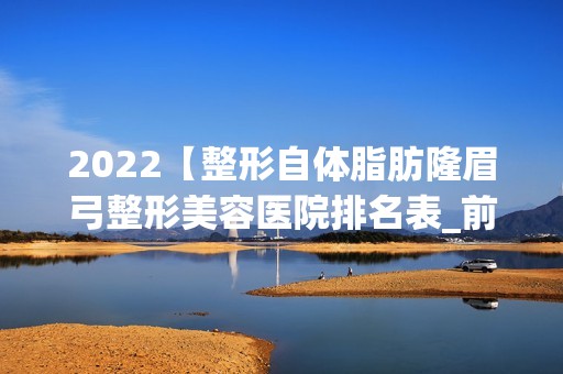 2024【整形自体脂肪隆眉弓整形美容医院排名表_前十名】