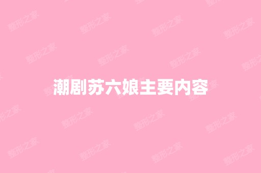 潮剧苏六娘主要内容