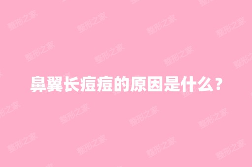 鼻翼长痘痘的原因是什么？