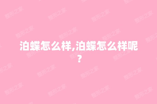 泊蝶怎么样,泊蝶怎么样呢？