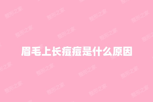 眉毛上长痘痘是什么原因