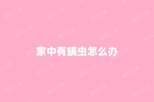 家中有螨虫怎么办