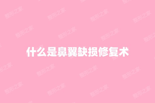 什么是鼻翼缺损修复术