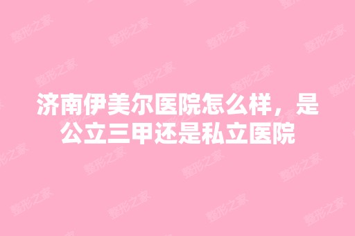 济南伊美尔医院怎么样，是公立三甲还是私立医院