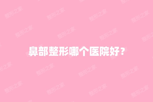 鼻部整形哪个医院好？