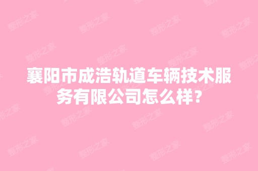 襄阳市成浩轨道车辆技术服务有限公司怎么样？